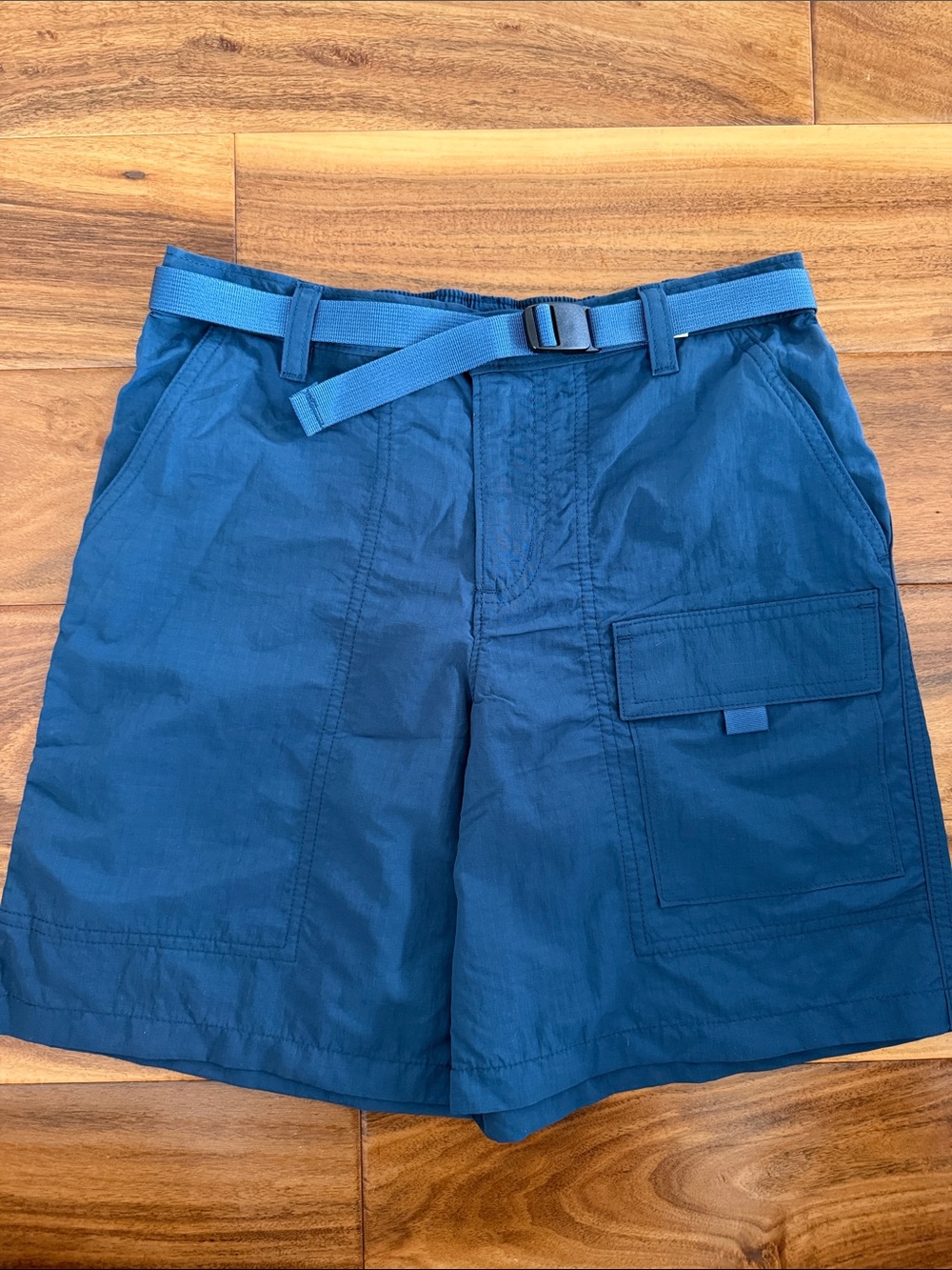Patagonia Kids’ Outdoor Everyday Shorts 6” Tidepool Blue with Webbing Belt